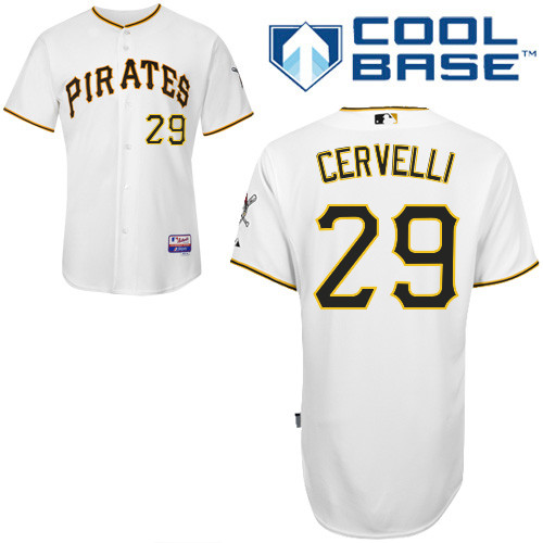 Francisco Cervelli #29 MLB Jersey-Pittsburgh Pirates Men's Authentic Home White Cool Base Baseball Jersey